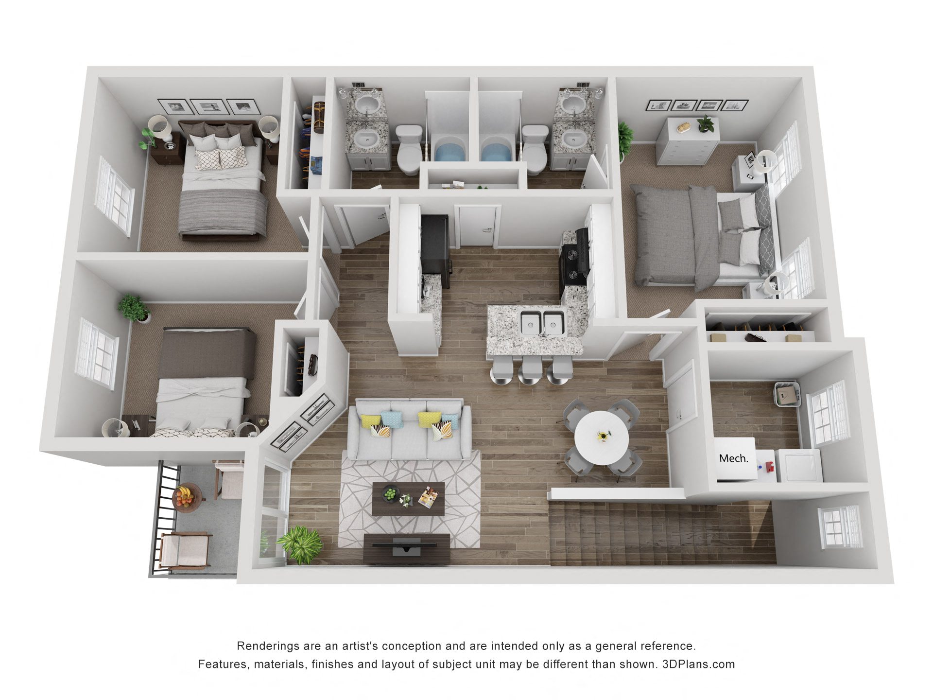 Floor plan layout diagram for Walnut